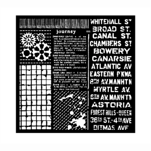 Szablon 3D Stamperia 18x18 cm - Napisy, kratka, trybiki