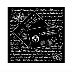 Szablon 3D Stamperia 18x18 cm - Listy, pismo, znaczki