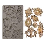 Foremka silikonowa Prima Opulent 20x13 cm z motywem dekoracyjnych okuć  – do decoupage, stylizacji mebli i dekoracji cukierniczych. Siedem różnych wzorów.