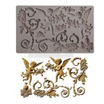 Foremka silikonowa Prima Angelic Aura 20x13 cm z motywem amorków i ornamentów  – do decoupage, stylizacji mebli i dekoracji cukierniczych.