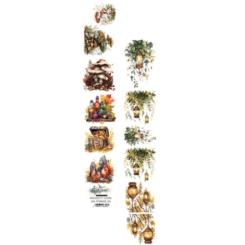 Pasek do wycinania 5x30,5 cm - dwustronny papier scrapbookingowy z kolekcji Tales of Moss and Fern od Alchemy of Art