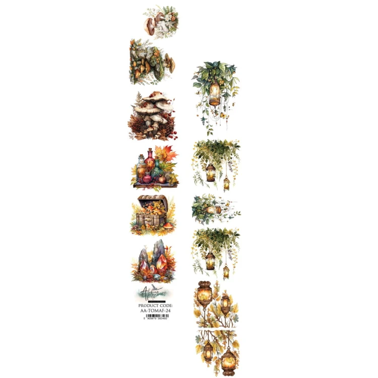 Pasek do wycinania 5x30,5 cm - dwustronny papier scrapbookingowy z kolekcji Tales of Moss and Fern od Alchemy of Art