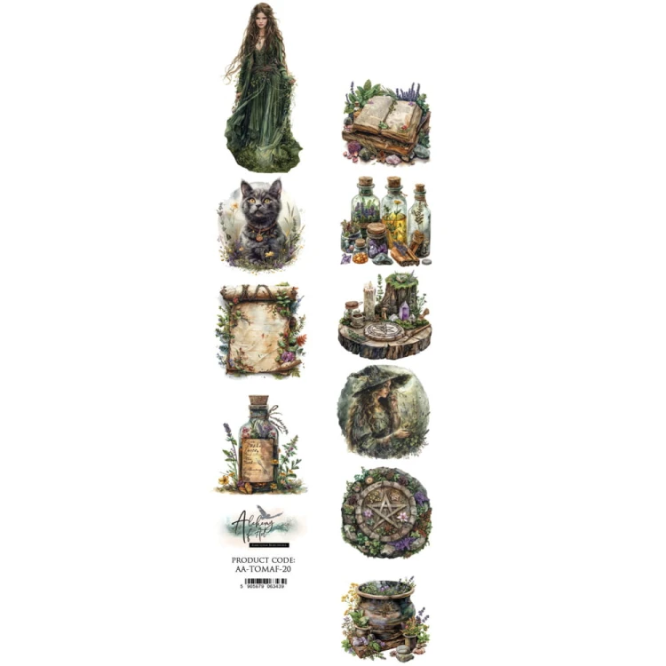 Pasek do wycinania 5x30,5 cm - dwustronny papier scrapbookingowy Tales of Moss and Fern od Alchemy of Art