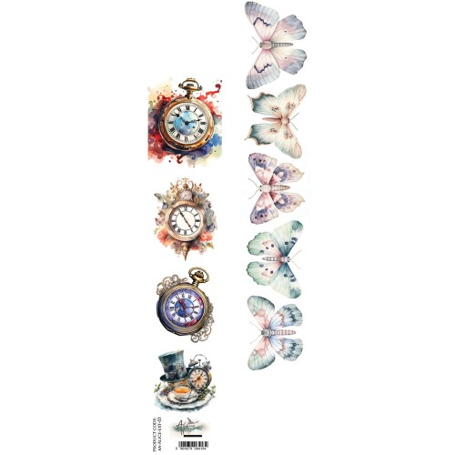 Pasek do wycinania 5x30,5 cm - dwustronny papier scrapbookingowy z kolekcji Alice od Alchemy of Art
