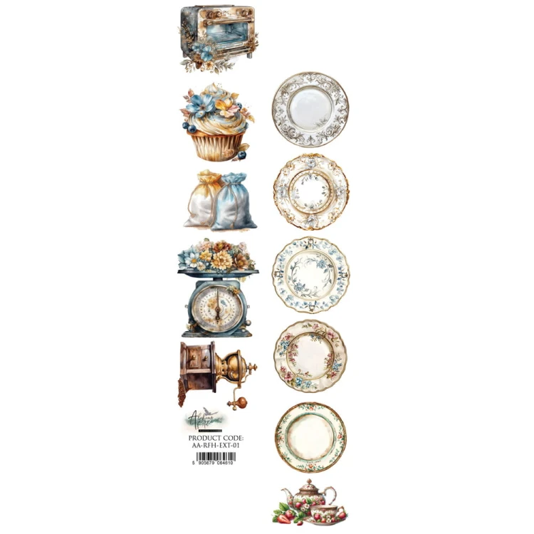 Pasek do wycinania 5x30,5 cm -  dwustronny papier scrapbookingowy z kolekcji Recipe for Happiness | Alchemy of Art