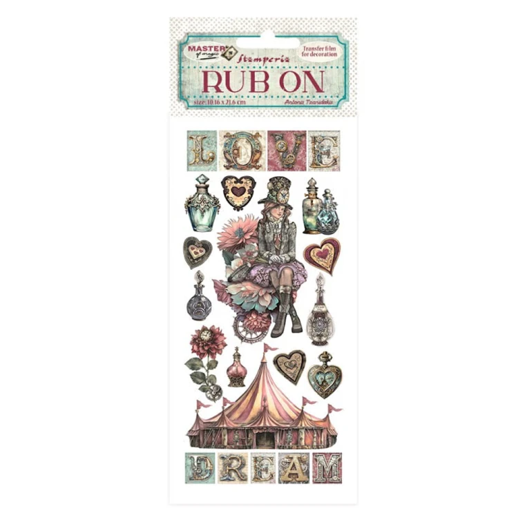 Rub-On naklejka transferowa Stamperia do art journali, scrapbookingu i dekoracji gładkich powierzchni  o wymiarach 10x21,6 cm