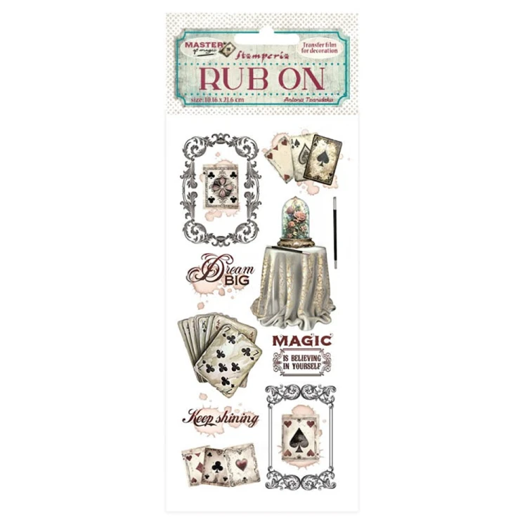Rub-On naklejka transferowa Stamperia do art journali, scrapbookingu i dekoracji gładkich powierzchni  o wymiarach 10x21,6 cm