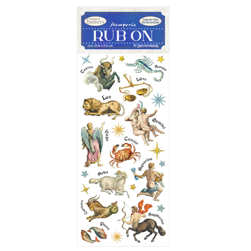 Rub-On transfer 10x21,6 cm -  Znaki zodiaku | Stamperia Cosmos Infinity, DFLRB08