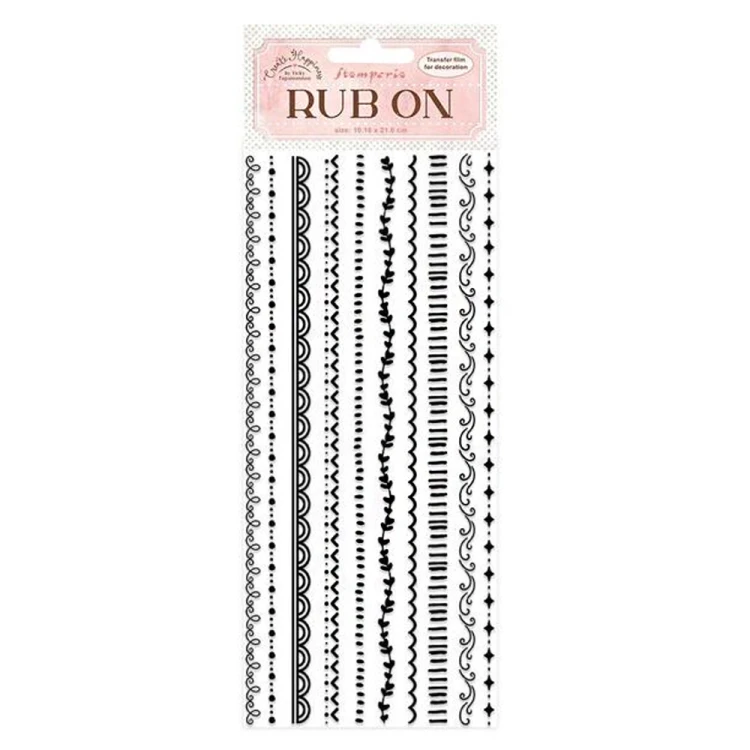 Rub-On transfer 10x21,6 cm -  Bordery | Stamperia Create Happiness, DFLRB01