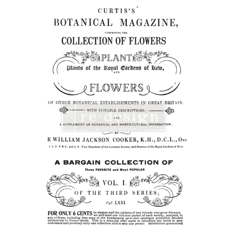 Decor Transfer Botanical Magazine - rolka 61x89 cm | Prima