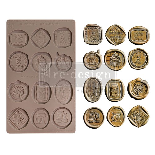 Foremka silikonowa do odlewów 20x13 cm marki Prima Sweet Seal. Foremka zawiera 12 wzorów stempli w stylu vintage. Idealna do stylizacji mebli, decoupage i różnych DIY.
