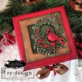Forma silikonowa do odlewów 20x13 cm - Prima Cardinal Cheer , przykład użycia motywu na szkatułce.