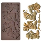 Foremka silikonowa do odlewów Prima Twinkle Paws. Wzory odlewów to 4 dziergane skarpety wypełnione kotkami, pieskami i prezentami. Wymiar 25x13cm.