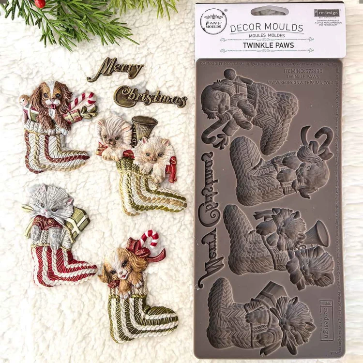 Forma silikonowa do odlewów 25x13 cm - Prima Twinkle Paws, propozycja malowania odlewów