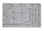 Forma silikonowa do odlewów 20x13 cm - Finnabair | Prima | Skull and Bones. Wymiary poszczególnych wzorów.