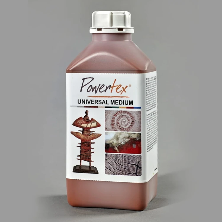 Powertex medium uniwersalne w kolorze terrakotta, waga 1 kg. Posiada właściwości utwardzania tekstylnego, sprawdzi się przy tworzeniu rzeźb, obrazów, wszelkich trwałych dekoracji i dzieł sztuki. W odcieniach czerwieni, brązu i pomarańczy.