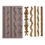 Forma silikonowa do odlewów o wymiarach 20x13 cm marki Prima Sicilian Borders. Zawiera pięć różnych wzorów  ozdobnych borderów z motywem roślinnym.