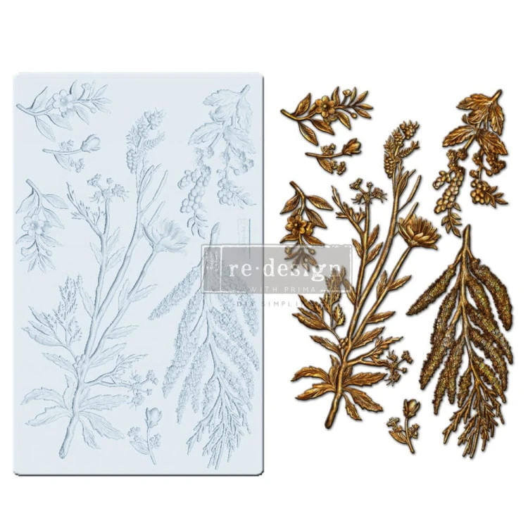 Forma silikonowa do odlewów o wymiarach 20x13 cm marki Prima motyw Herbology. Zawiera wzory roślin niczym prosto z łąki lub zielnika.