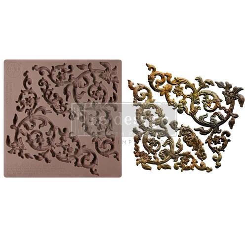 Forma silikonowa do odlewów o wymiarach 15x15 cm marki Prima wzór Corner Charm. Zawiera dwa dekoracyjne ornamenty - narożniki pełne finezyjnych liściastych zawijasów. Idealny do stylizacji mebli lub dekoracji w decoupage.