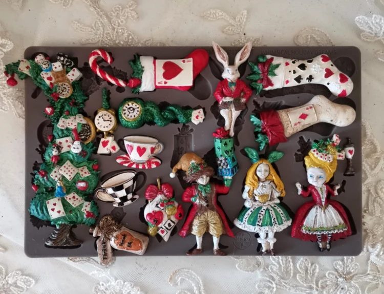 Forma silikonowa do odlewów 20x13 cm - Prima Whimsical Holiday Dreams. Gotowe odlewy.