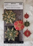 Forma silikonowa do odlewów 25x13 cm marki Prima wzór Frosted Snowflake.  Zawiera sześć zdobionych ornamentów w kształcie śnieżynek różnej wielkości. Idealna do decoupage, mixmediów, stylizacji mebli i dekoracji cukierniczych.