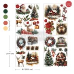 Middy Transfers® Yuletide Nostalgia -  transfer meblowy zawierający 3 arkusze + 1 bonusowy, każdy o wymiarach 21x30cm marki ReDesign Prima. Zawiera mix bożonarodzeniowych motywów: Św. Mikołaj, choinka, prezenty, renifery, wieńce, poisencje, zimowe widoki.