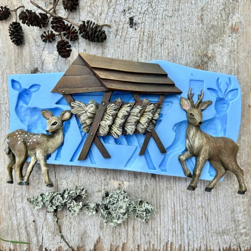 Foremka silikonowa polskiego producenta Mila Project, kod produktu FMP117. Zawiera motyw dwóch sarenek przy paśniku. Idealna do decoupage oraz wszelkich projektów DIY.