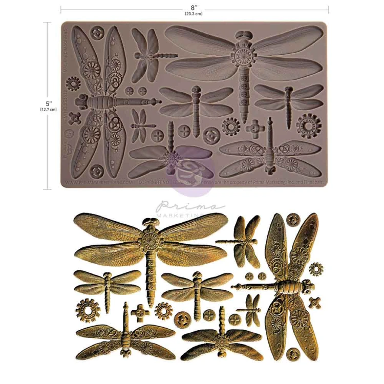 Forma silikonowa do odlewów 20x13 cm - Prima Finnabair Machine dragonflies