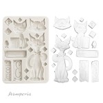 Foremka silikonowa marki Stamperia z kolekcji Furry Friends z motywem kotów i ozdobnych dodatków różnej wielkości. Format A5, kod produktu KACMA591. Idealny do decoupage oraz projektów mixmedia, handmade i DIY.