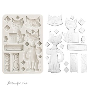 Foremka silikonowa Stamperia A5 „Furry Friends” KACMA591 - koty