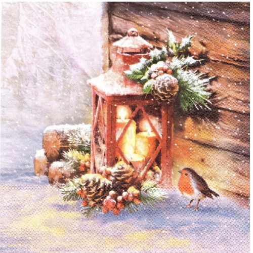 Serwetka Boże Narodzenie 33x33 Latarenka