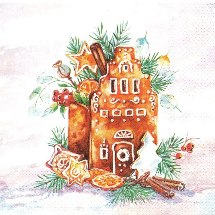 Serwetka Boże Narodzenie  33x33 kamieniczka piernik