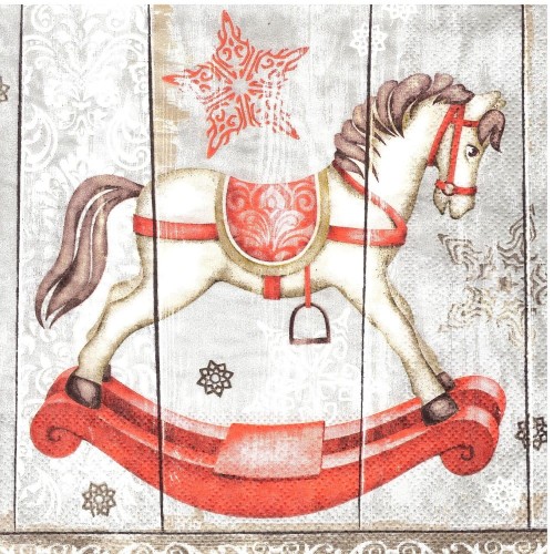 Serwetka Boże Narodzenie 33x33 Konik na biegunach