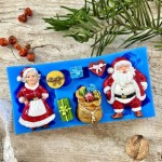 Foremka silikonowa marki Mila Project. Zawiera wzór Mikołaja, Pani Mikołajowej oraz worek z prezentami.  Kod producenta FMP130. Idealne do decoupage, DIY, handmade.