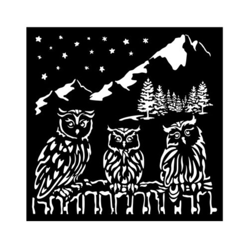 Szablon maska 18x18 The Owls House Sowy Stamperia KSTDQ125.jpg