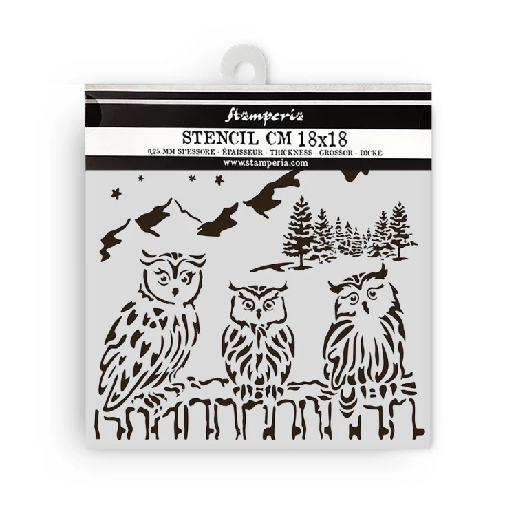 Szablon maska 18x18 The Owls House Sowy Stamperia KSTDQ125.jpg