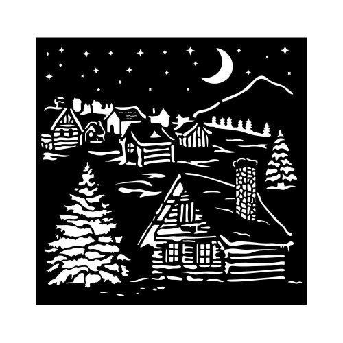 Szablon maska 18x18 The Owls House Chatka Stamperia KSTDQ126