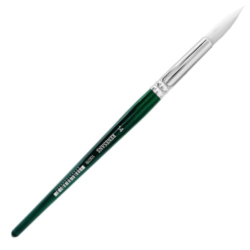 Pędzel syntetyczny okrągły, marki Renesans, seria 1007R. Rozmiar nr 14, długość włosia 31,6mm. Włosie syntetyczne w białym kolorze. Sprawdzi się w różnych technikach dekoracyjnych, pracach artystycznych, precyzyjnym wykańczaniu detali w decoupage.