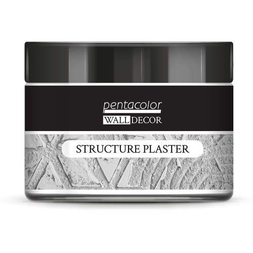 Pasta strukturalna  drobnoziarnista Wall Decor Structure Plaster marki Pentacolor.  Kolor biały, pojemność 150 ml. Idealna do tworzenia efektownych powierzchni strukturalnych i dekoracji 3D w mixmediach, decoupage, dekoracji wnętrz i pracy z szablonami.
