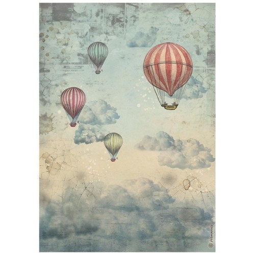Papier ryżowy Stamperia A4 Voyages fantastiques - DFSA41101 | Balony