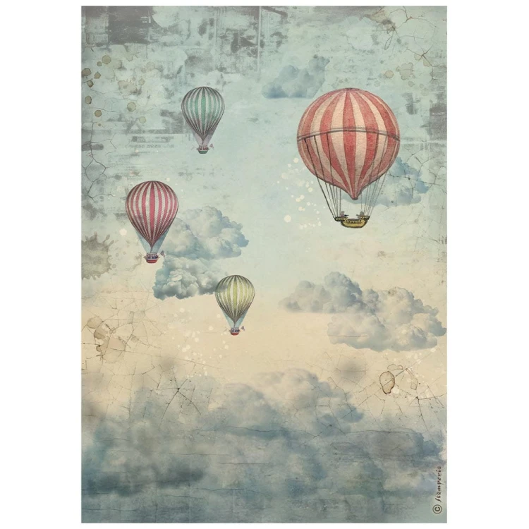 Papier ryżowy Stamperia A4 Voyages fantastiques - DFSA41101 | Balony