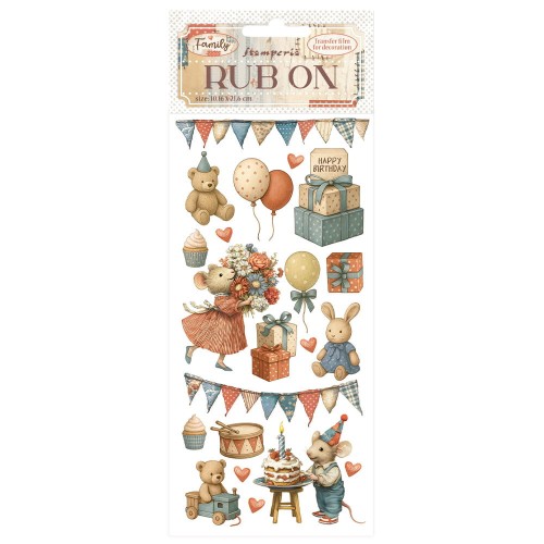 Rub-On transfer 10x21,6 cm - Family | Stamperia Myszki Party , DFLRB215