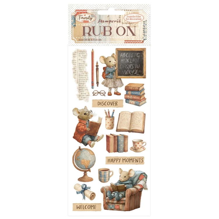 Rub-On transfer 10x21,6 cm - Family | Stamperia Myszki Party , DFLRB216