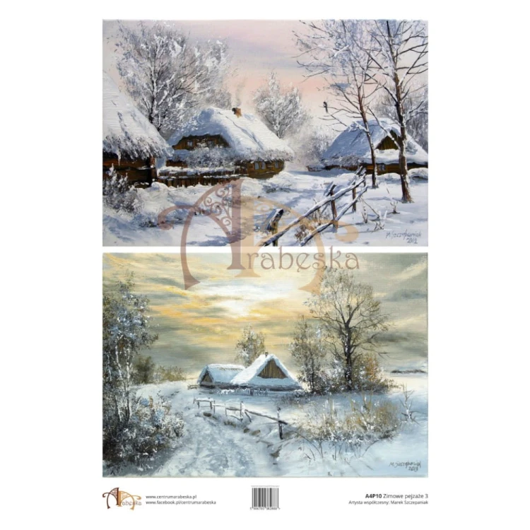 Papier ryżowy Arabeska A4P10 – Zimowe pejzaże 3
