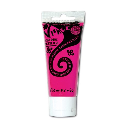 Farba akrylowa Vivace marki Stamperia, kolor magenta, tuba 60ml. Farba o kremowej, maślanej konsystencji,  do delikatnych reliefów i struktur. Po wyschnięciu nabiera połysku. Sprawdzi się w technice mixmedia, decoupage i projektach handmade.