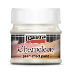 Farba Chameleon marki Pentart, kolor zielono-złoty, pojemność 50ml. Farba perłowa, dwukolorowa. Zmienia odcień w zależności od kąta padania światła. Sprawdzi się w technice mixmedia, decoupage i projektach handmade.