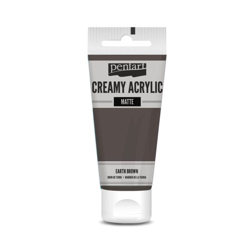 Farba akrylowa Pentart Creamy Acrylic 60ml. Matowa, mocno napigmentowana o gęstej, kremowej konsystencji, w kolorze heban. Idealna do efektu grubych warstw i struktur. Sprawdzi się w technice mixmedia, decoupage i projektach handmade.
