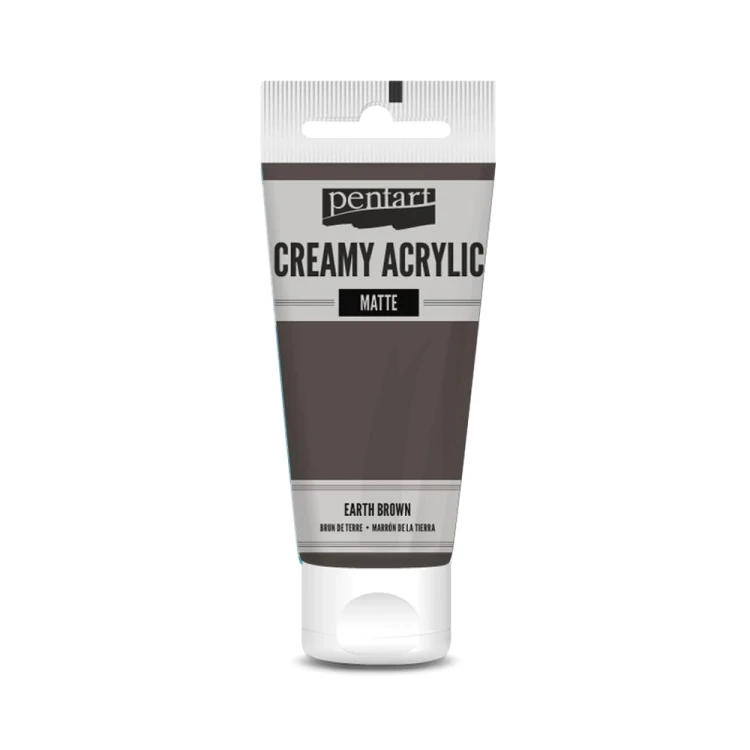Farba akrylowa Pentart Creamy Acrylic 60ml. Matowa, mocno napigmentowana o gęstej, kremowej konsystencji, w kolorze heban. Idealna do efektu grubych warstw i struktur. Sprawdzi się w technice mixmedia, decoupage i projektach handmade.