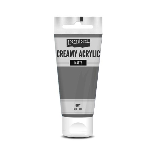 Farba akrylowa Pentart Creamy Acrylic matowa - szary 60 ml