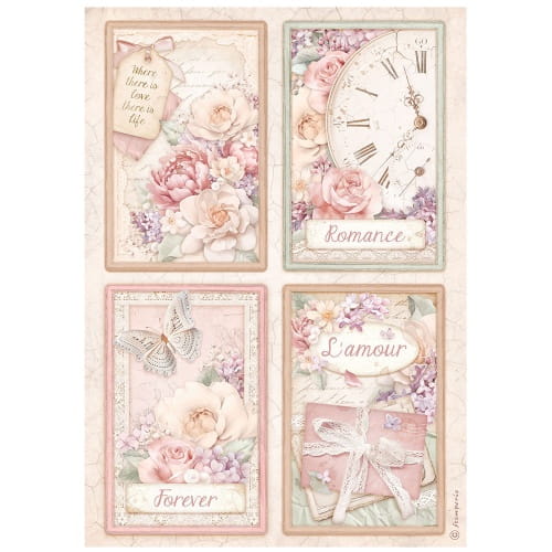 Stamperia A4 Rice Paper Selection - Romance Forever